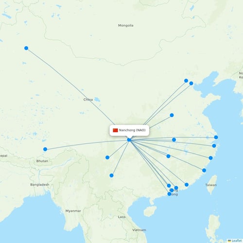 Map of Nanchong