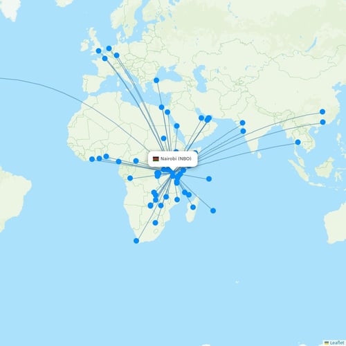 Nairobi (NBO) flight routes & destinations - Flight Routes