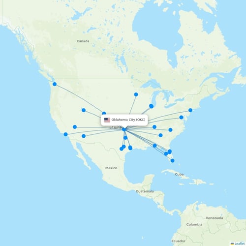 Oklahoma City (OKC) flight routes & destinations - Flight Routes