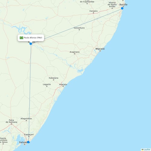 Map of Paulo Afonso