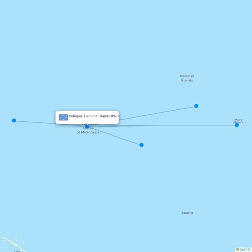 Map of Pohnpei, Caroline Islands