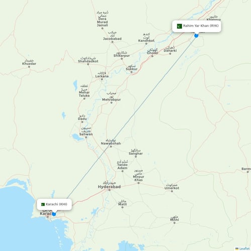 Map of Rahim Yar Khan
