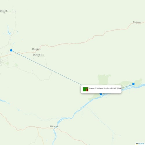 Map of Lower Zambezi National Park
