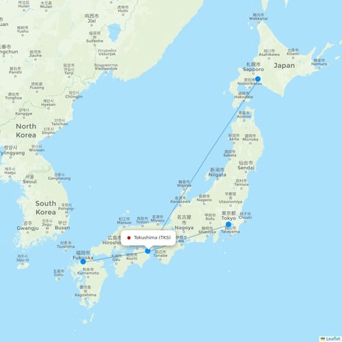 Map of Tokushima
