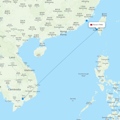 Map of Tainan