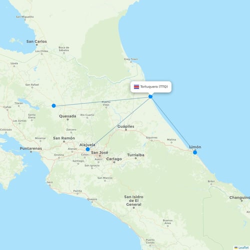 Map of Tortuquero