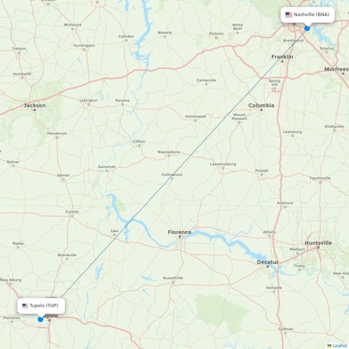 Map of Tupelo