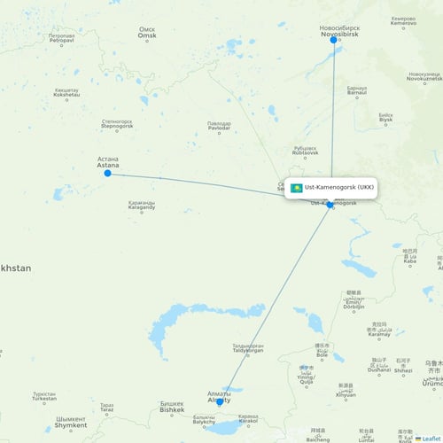 Map of Ust-Kamenogorsk