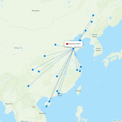 Map of Weifang