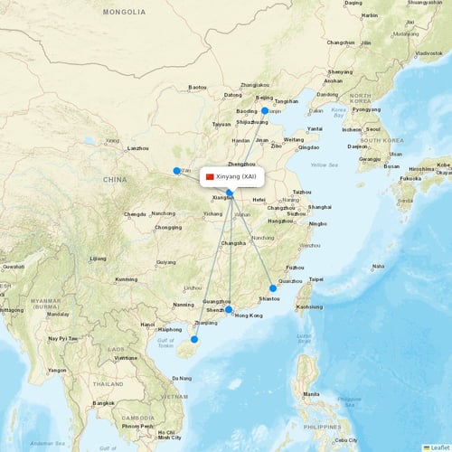 Map of Xinyang