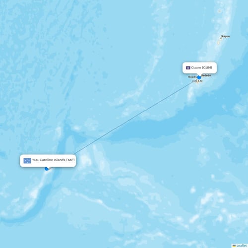 Map of Yap, Caroline Islands