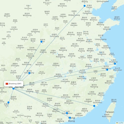 Map of Zhaotong
