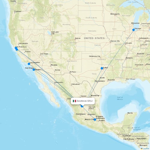 Map of Zacatecas