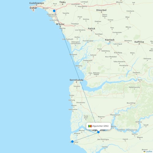Map of Ziguinchor