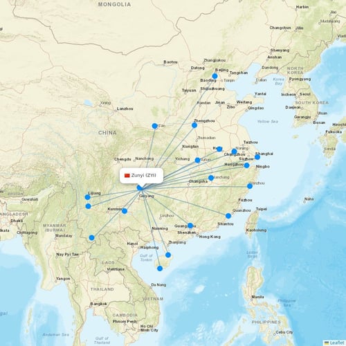 Map of Zunyi