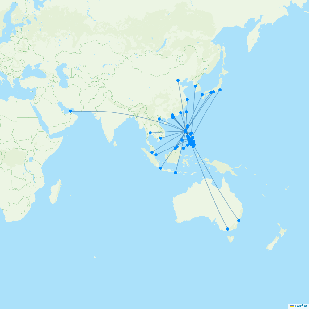 Cebu Pacific Air destination map