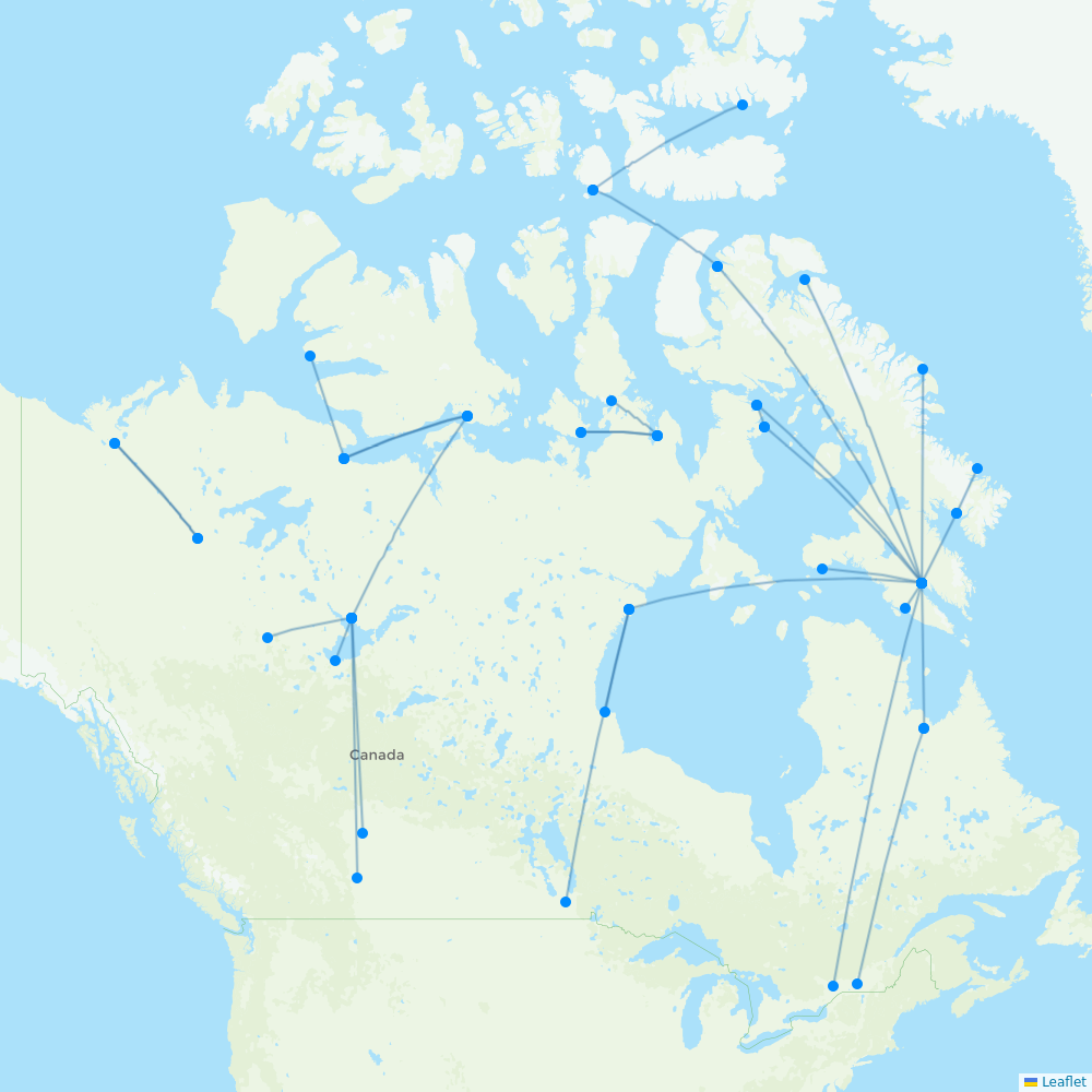 Canadian North destination map