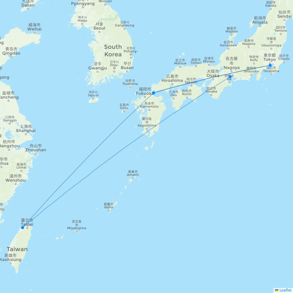 Global Jet destination map