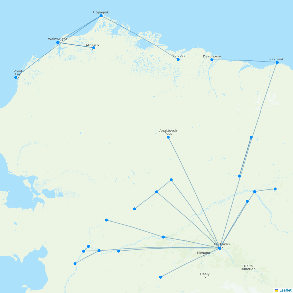 Astral Aviation destination map