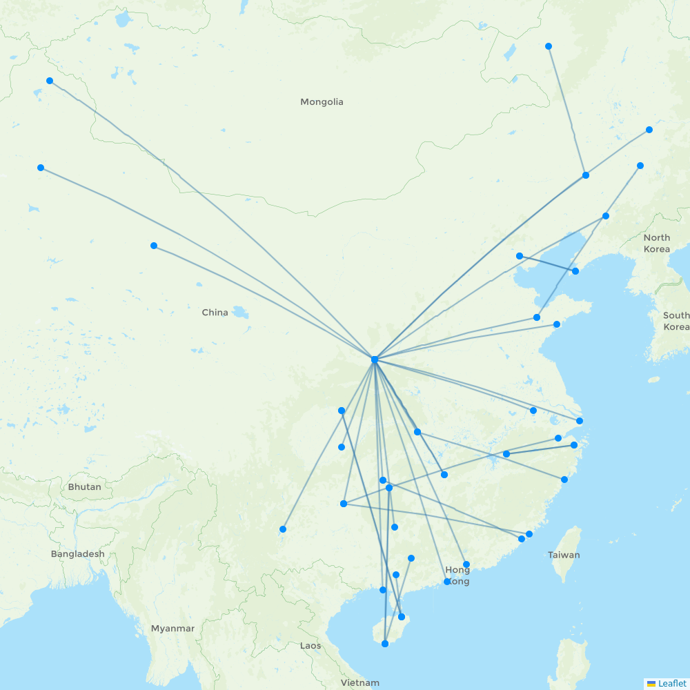 Air Changan destination map