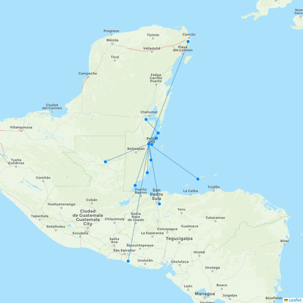 Tropic Air destination map