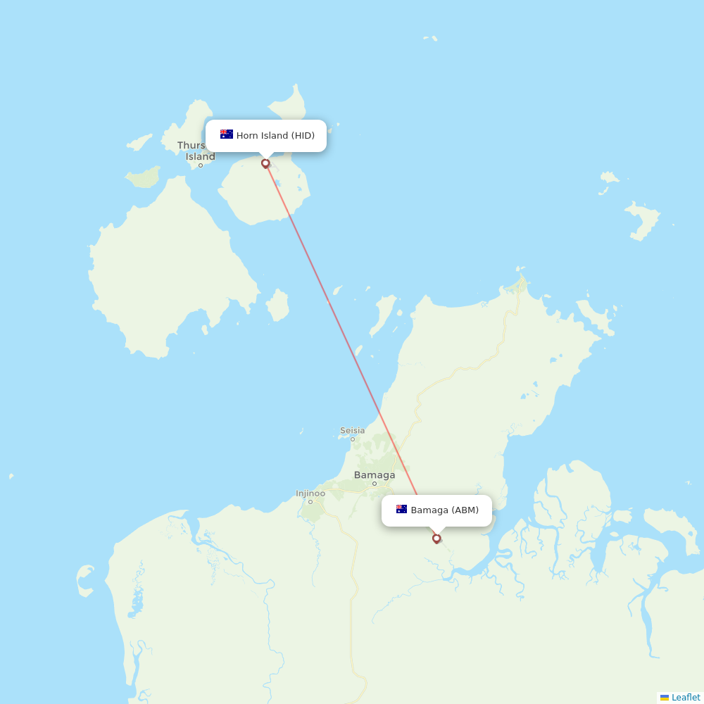 Skytrans Airlines flights between Bamaga and Horn Island