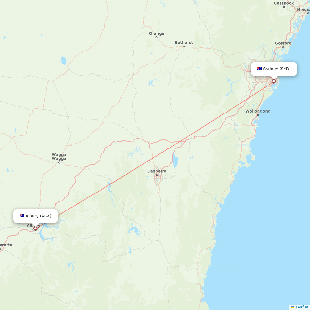 Rex Regional Express flights between Albury and Sydney