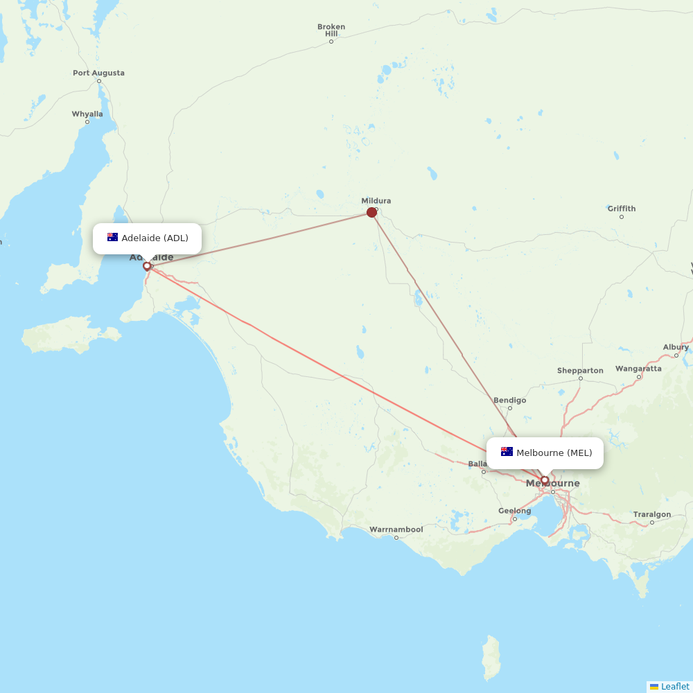 Jetstar flights between Adelaide and Melbourne