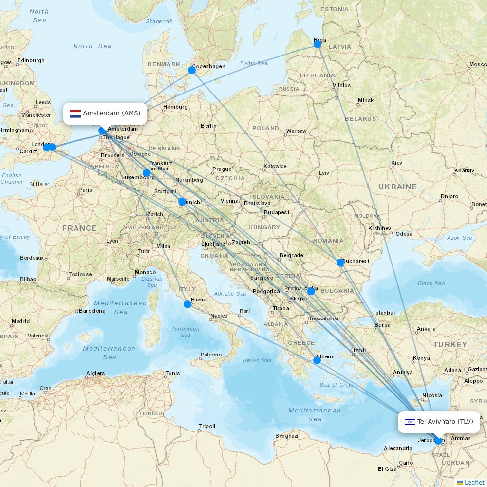 El Al Routes El Al airline routes (LY) 2026, map - Flight Routes