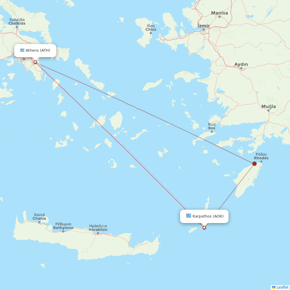 Olympic Air flights between Karpathos and Athens