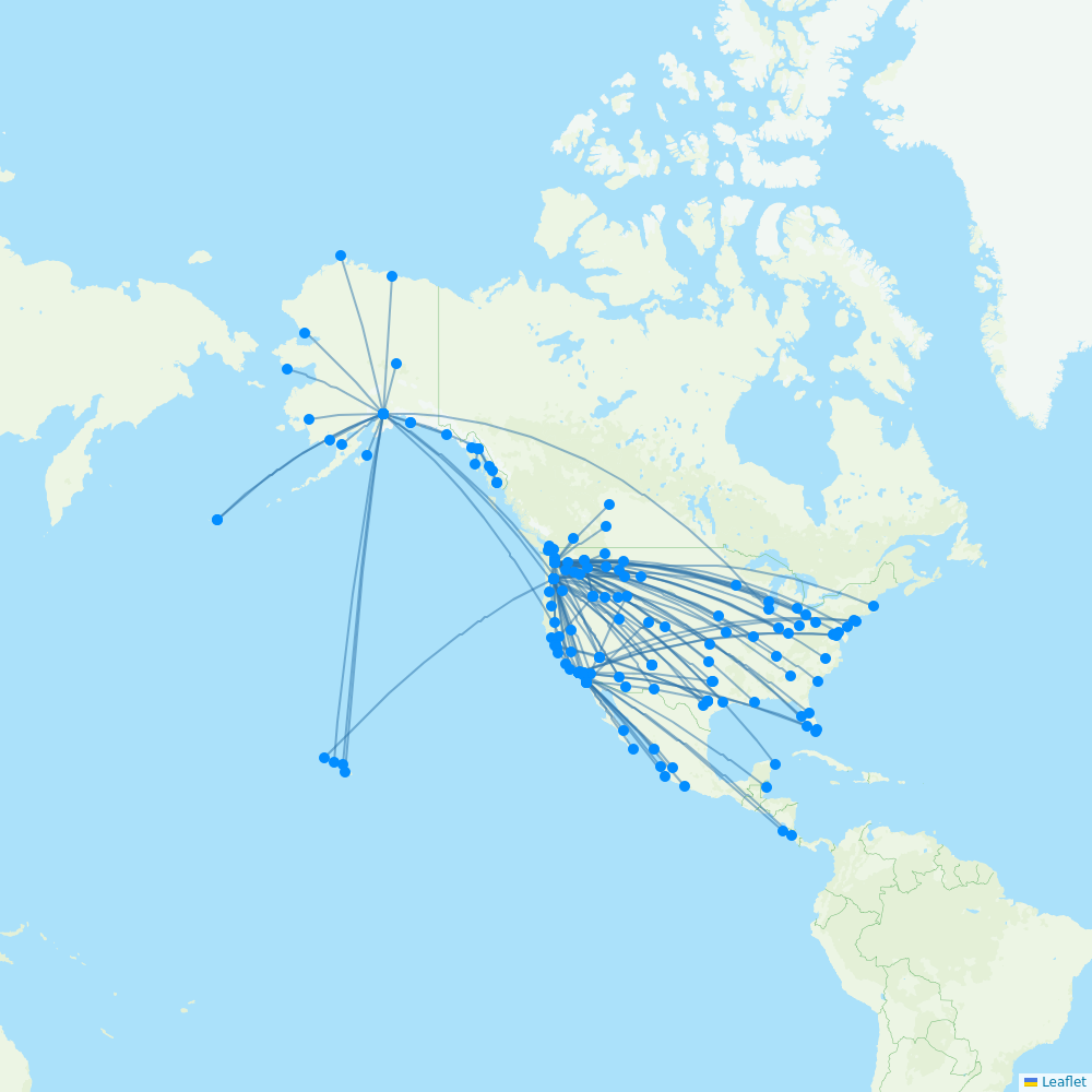 Alaska Airlines Routes 2024 Map With All Flights Flight Routes
