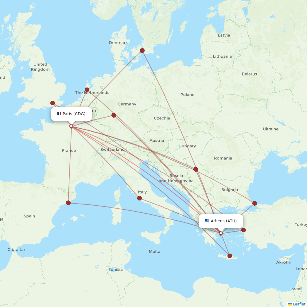 Sky Express flights between Athens and Paris