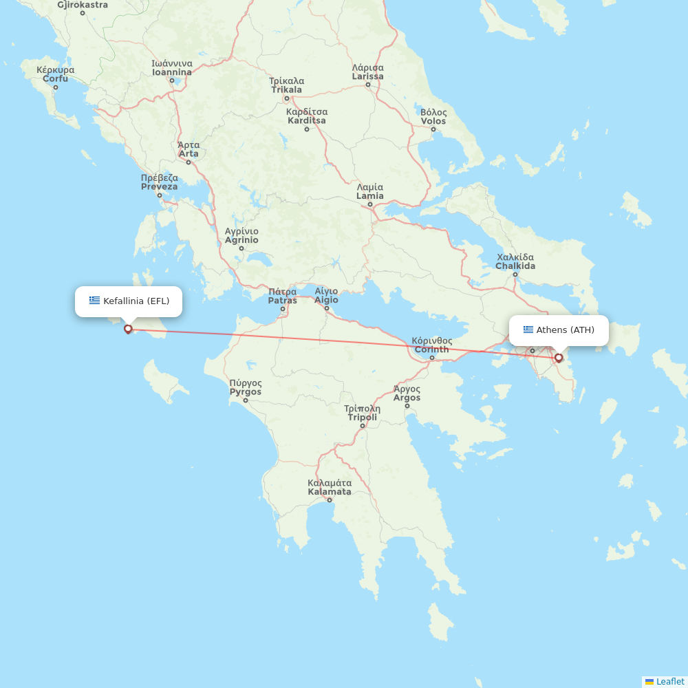 Sky Express flights between Athens and Kefallinia