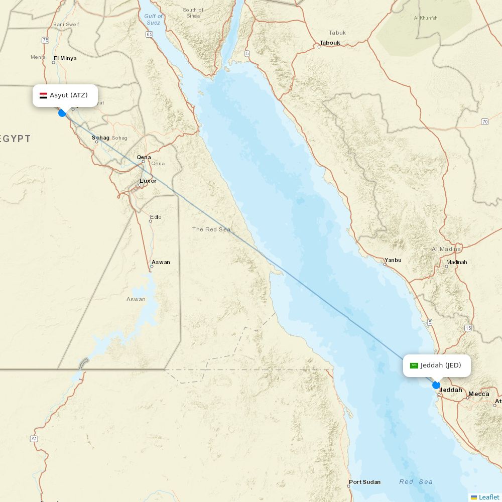 Air Cairo airline routes (SM) 2026, map - Flight Routes