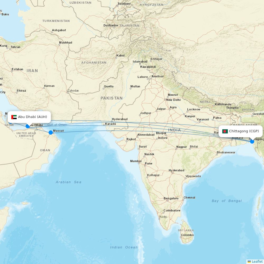 Biman Bangladesh Airlines routes (BG) 2026, map - Flight Routes