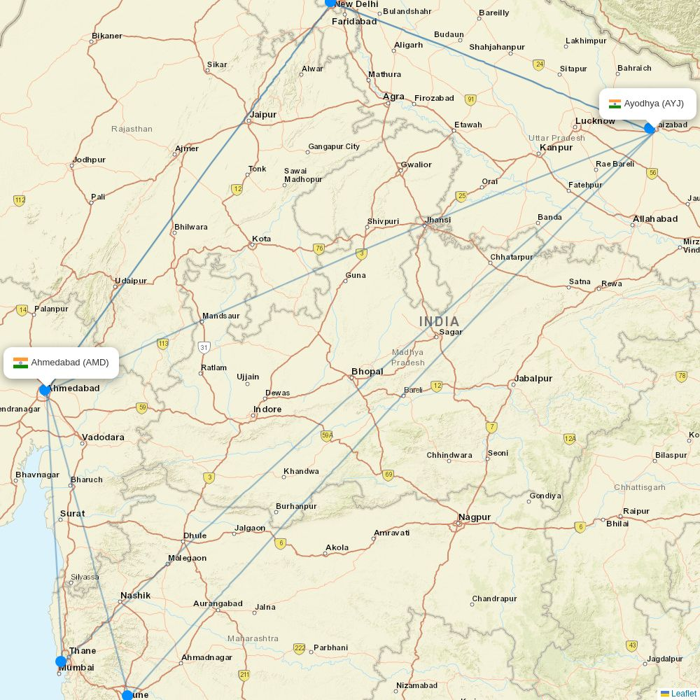 SpiceJet routes 2026 – interactive map with all flights - Flight Routes