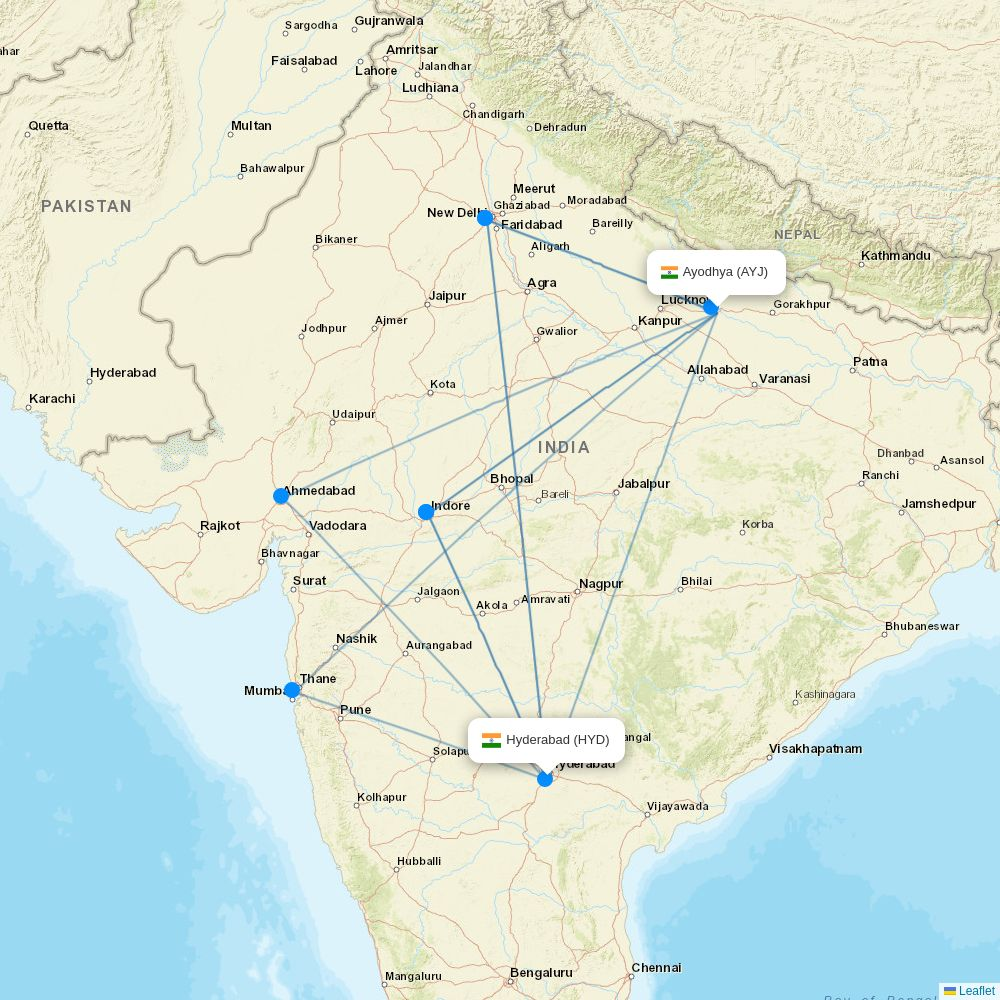 SpiceJet routes 2026 – interactive map with all flights - Flight Routes