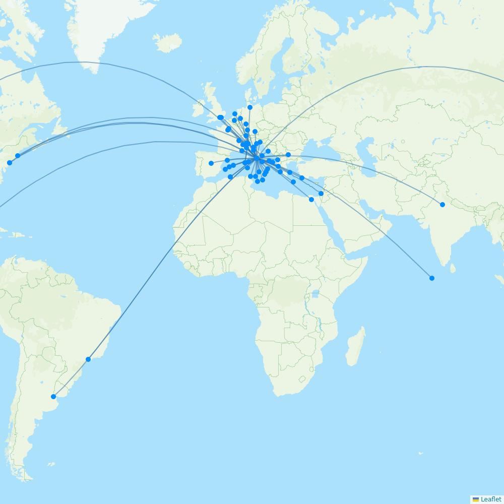 ITA Airways destination map