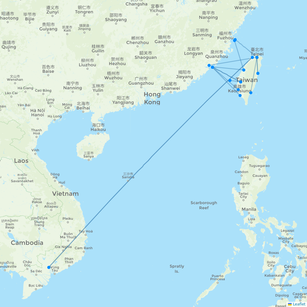 UNI Air destination map