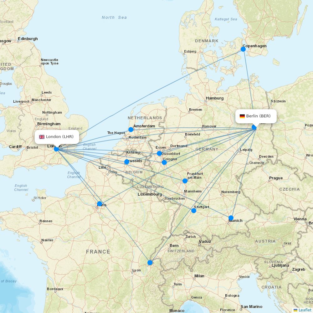 British Airways flights between Berlin and London