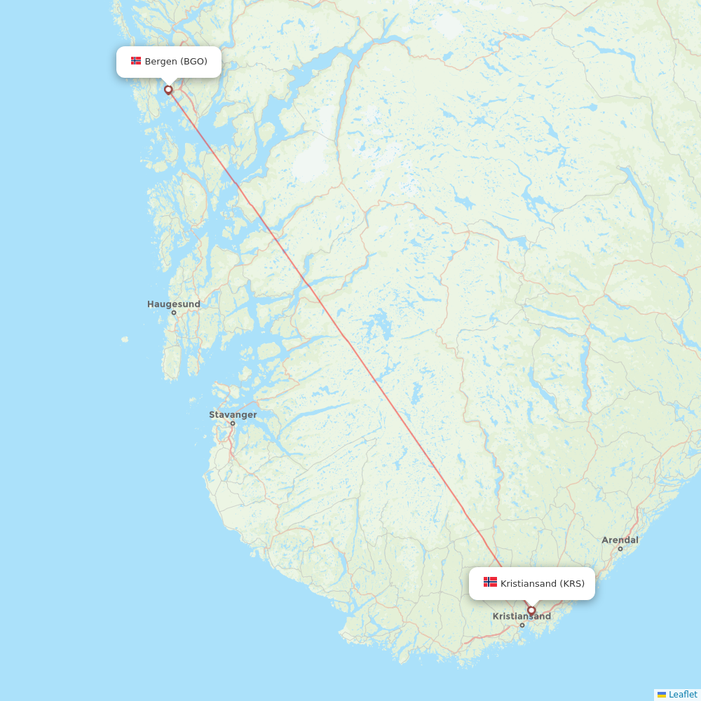 Wideroe airline routes (WF) - map - Flight Routes