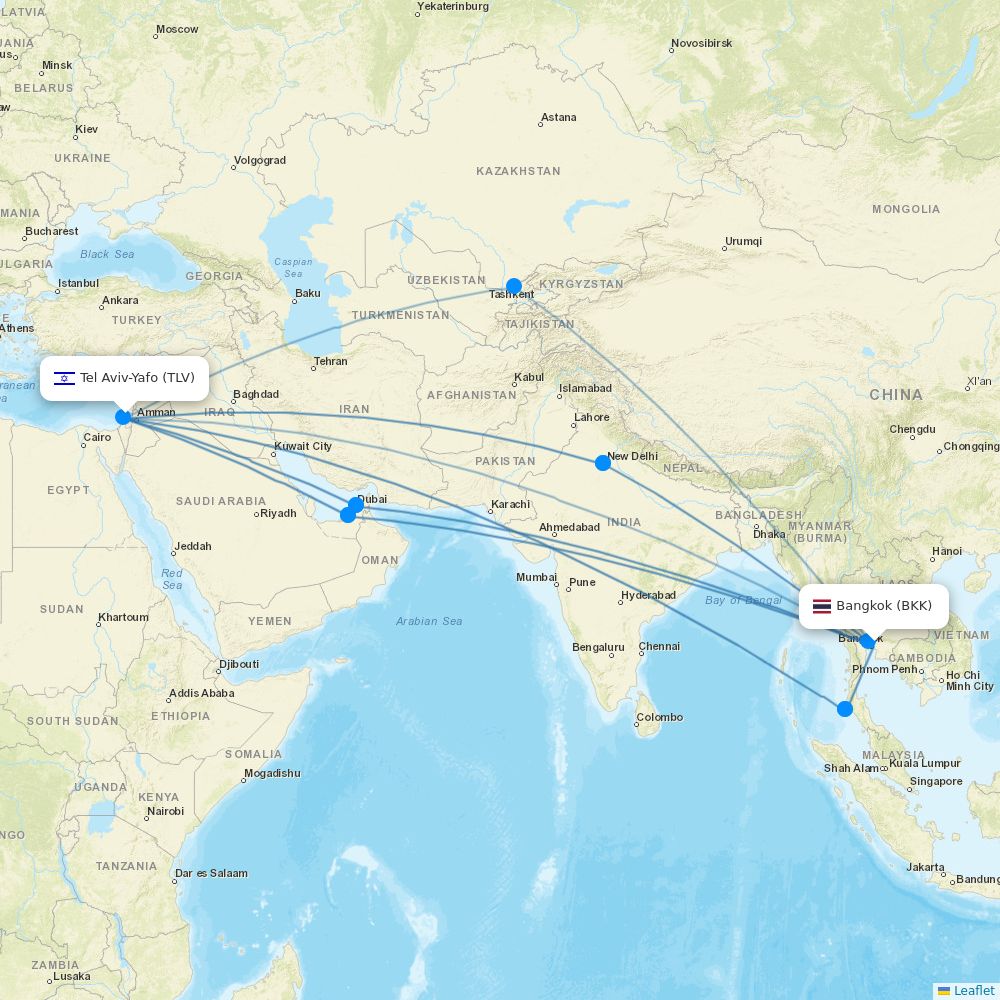 El Al Routes El Al airline routes (LY) 2026, map - Flight Routes