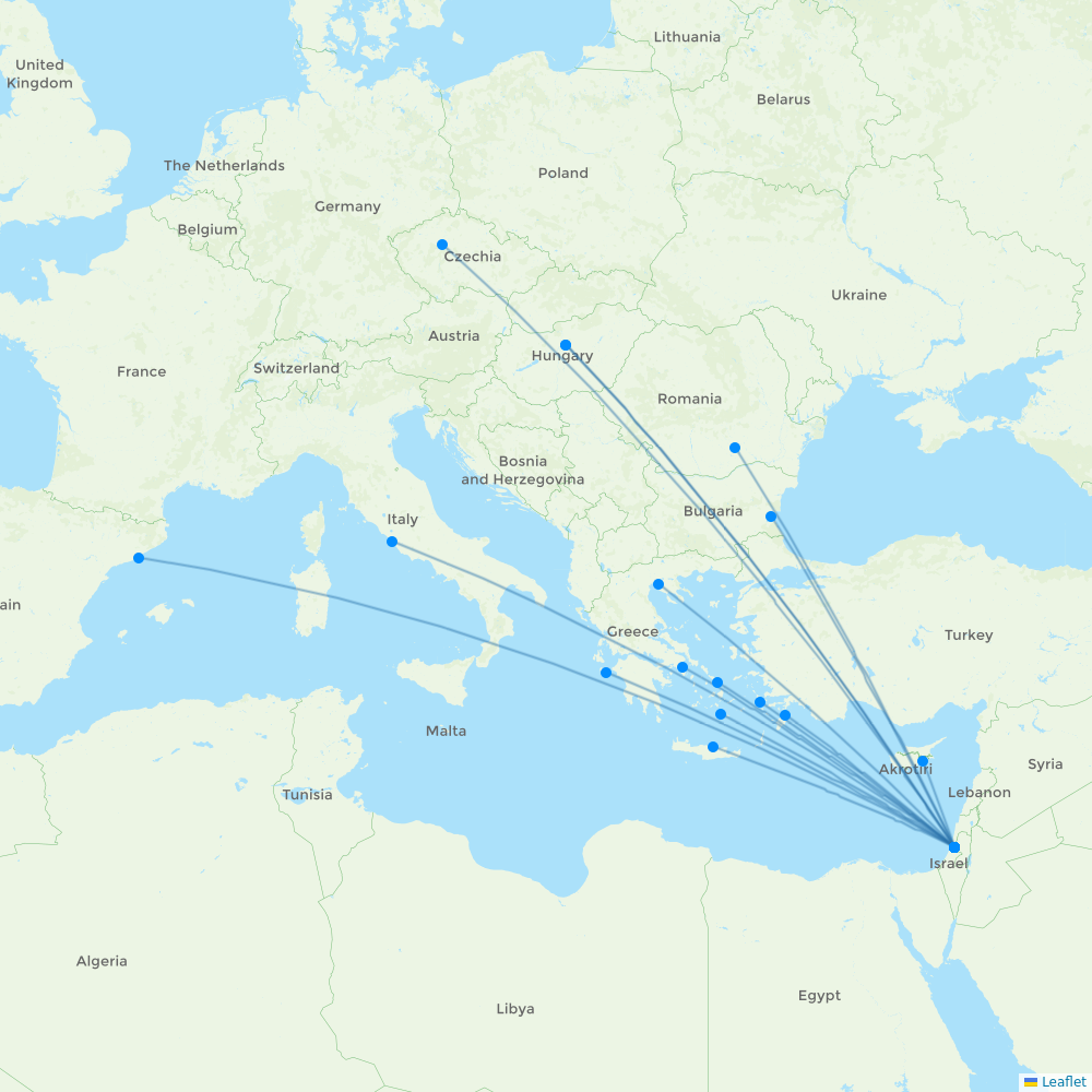 Blue Dart Aviation destination map