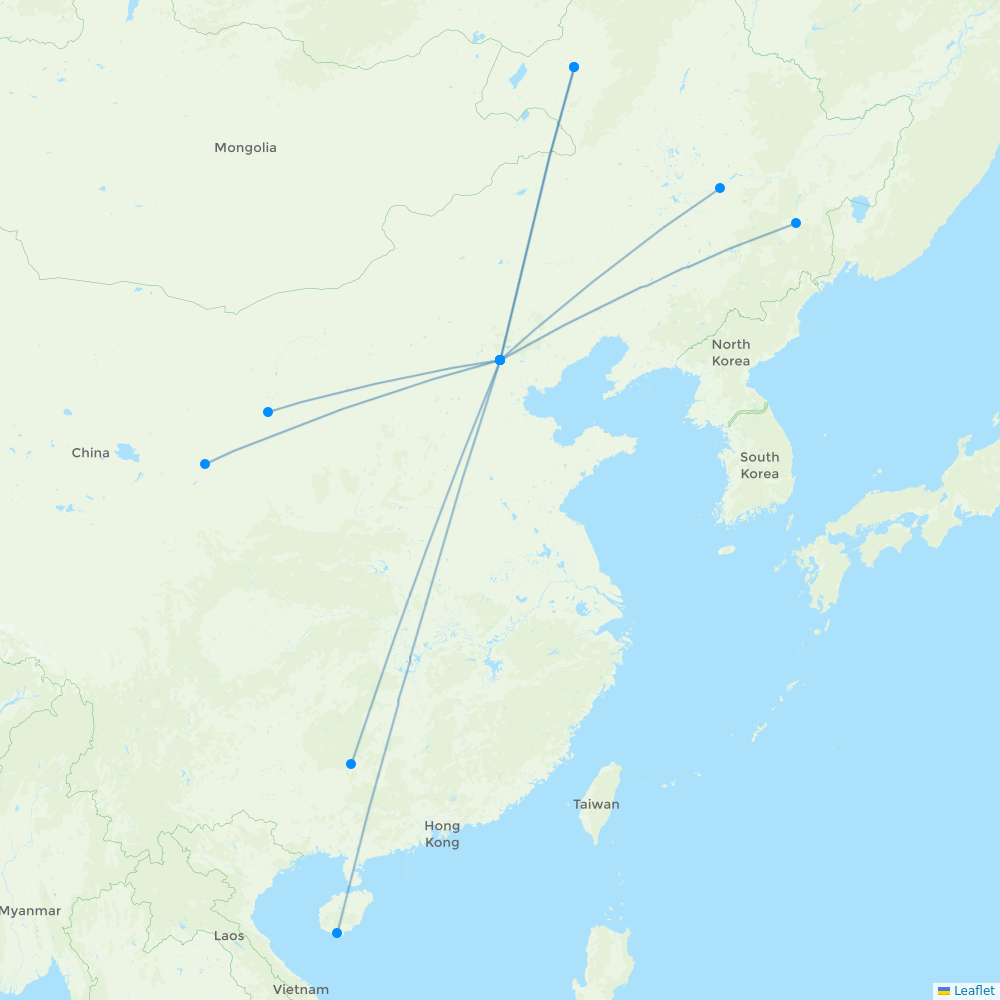 Grand China Air destination map