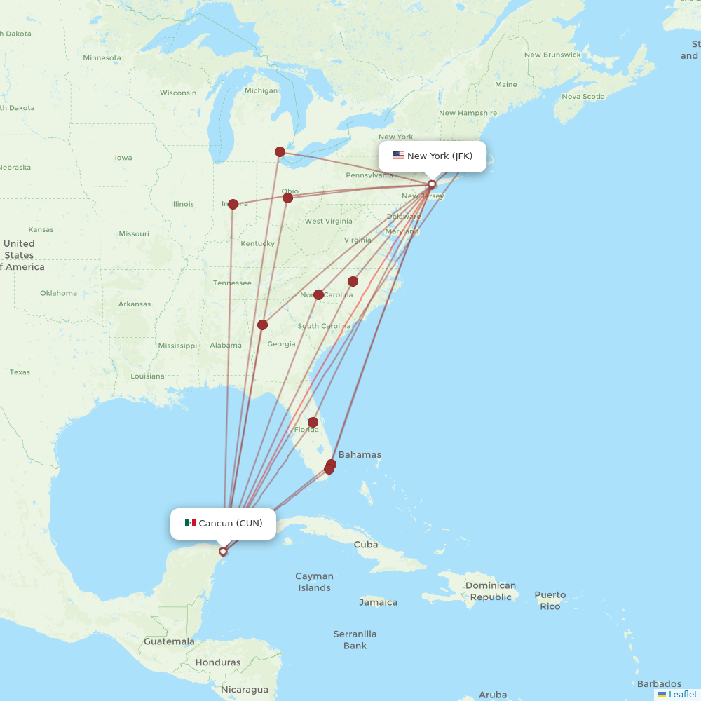 JetBlue routes 2026 – interactive map with all flights - Flight Routes