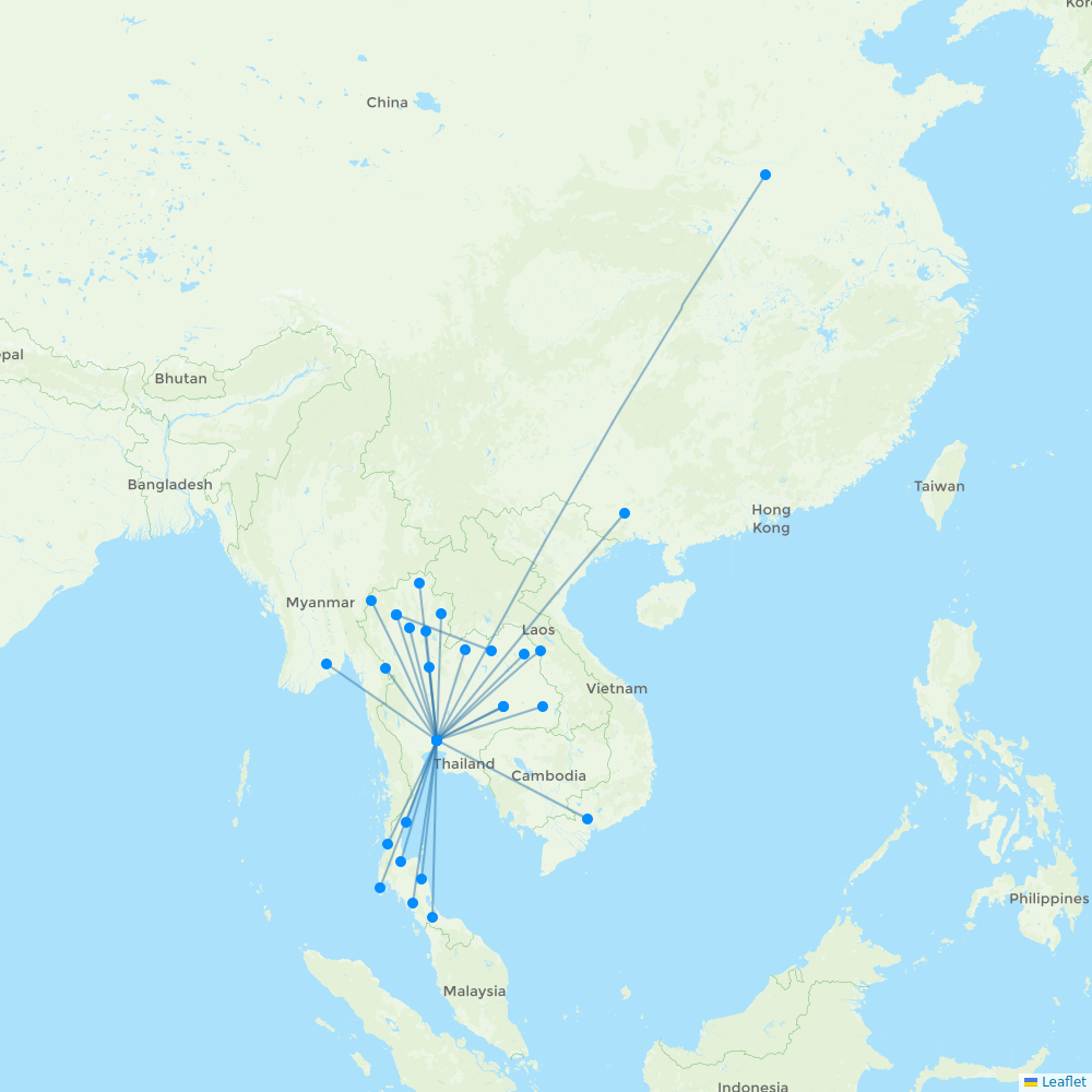 Nok Air destination map