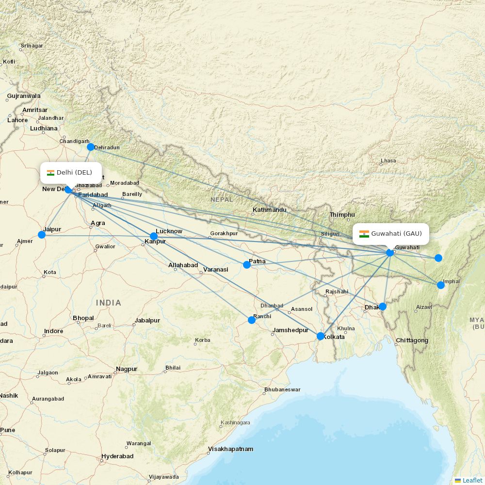 SpiceJet routes 2026 – interactive map with all flights - Flight Routes