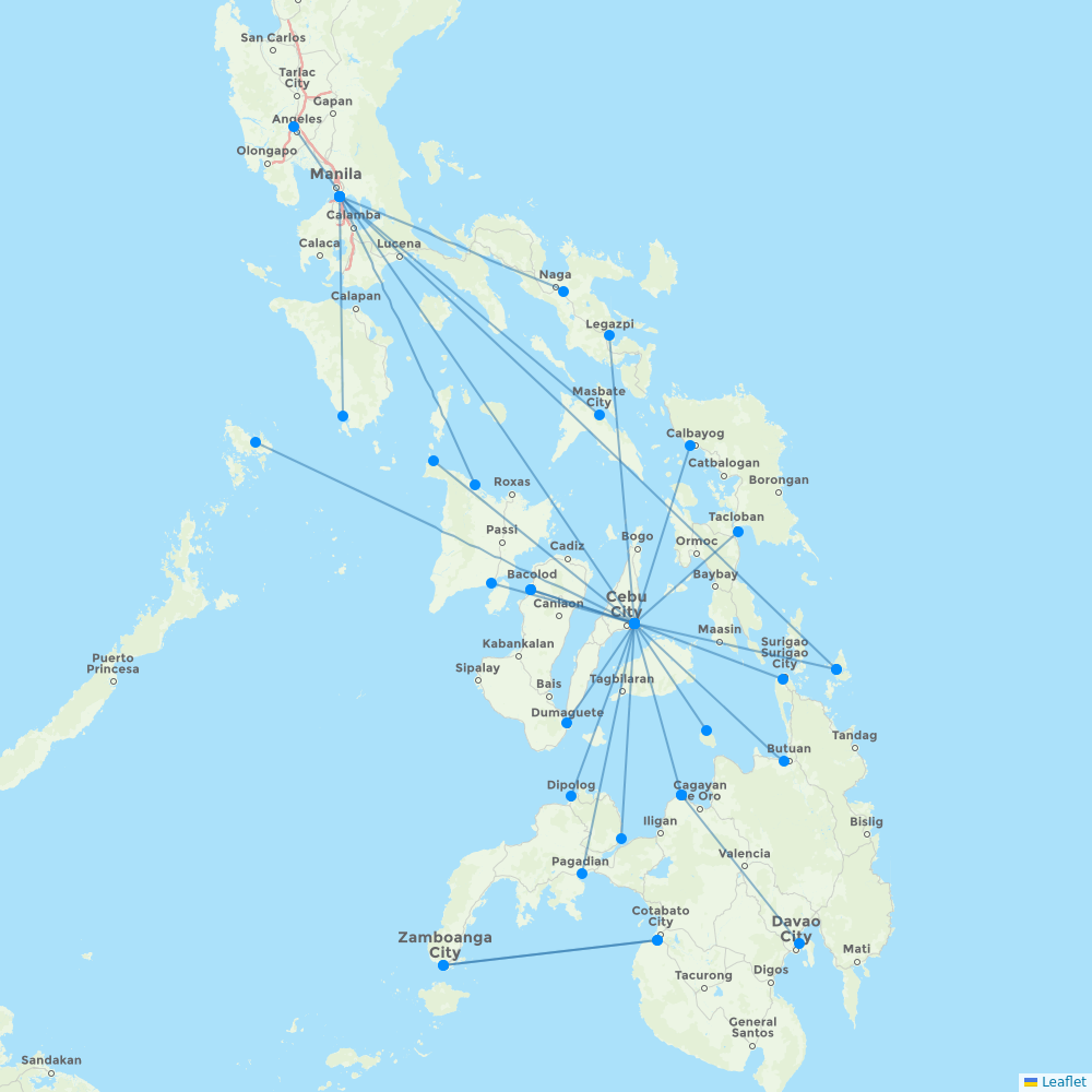 Cebgo destination map