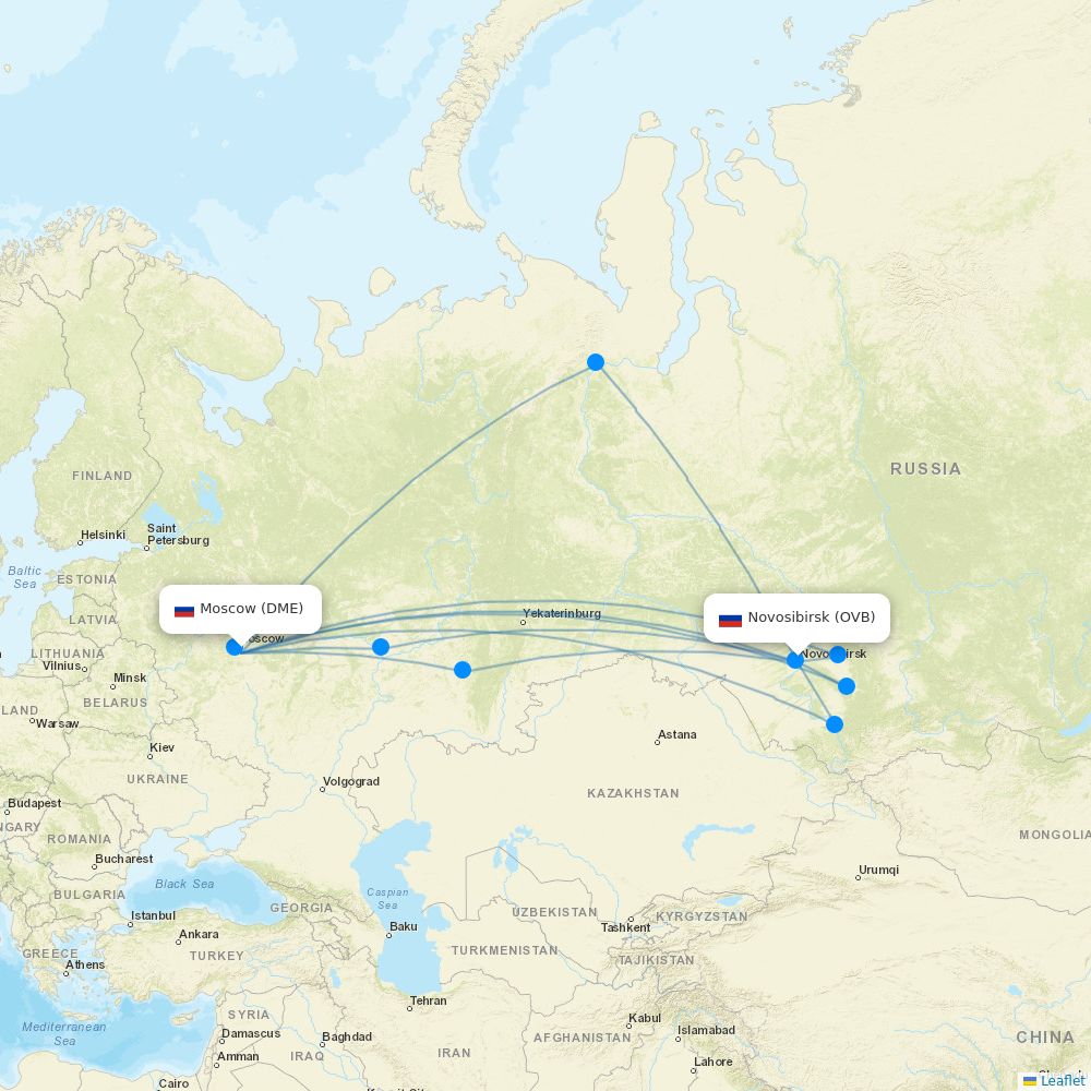 S7 Airlines airline information and interactive route map Flight Routes