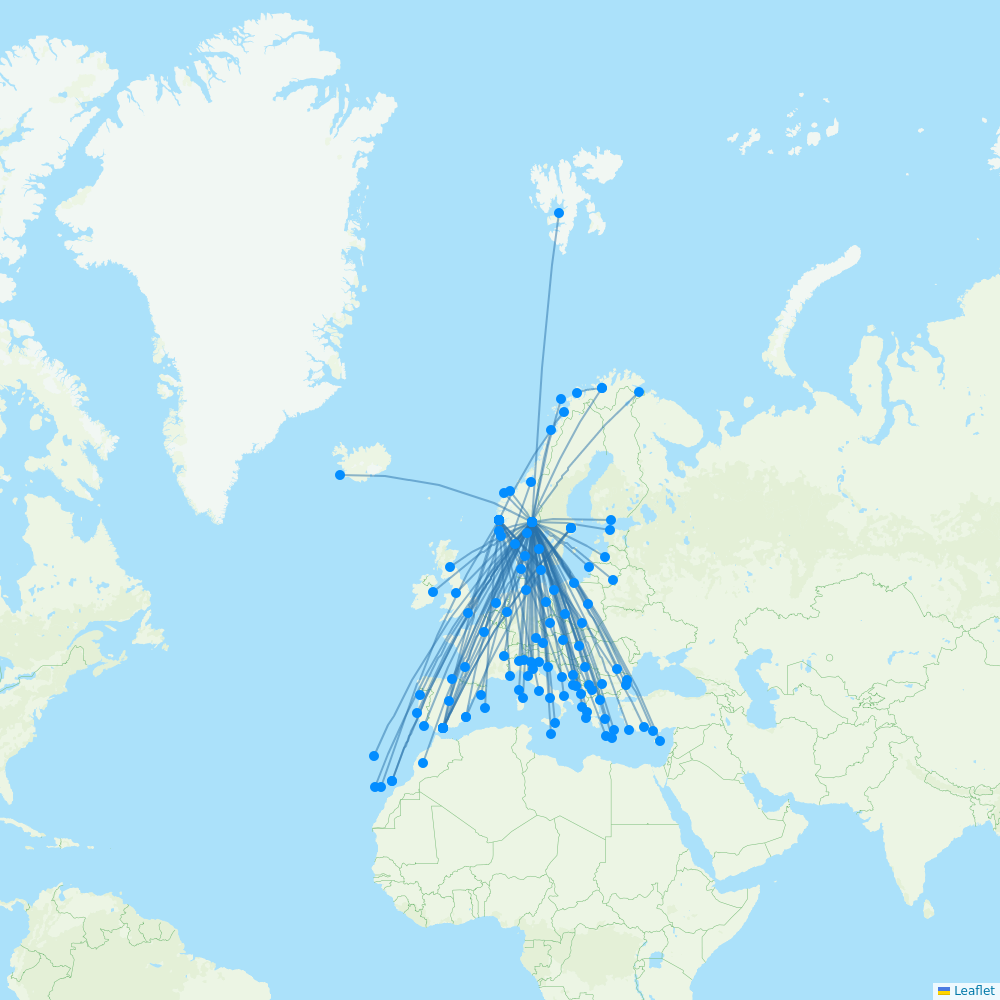 Norwegian Air destination map